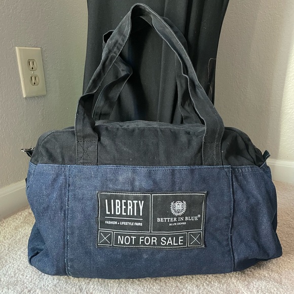 Better in Blues Denim Jeans Double Handle Duffle Bag - Picture 1 of 4